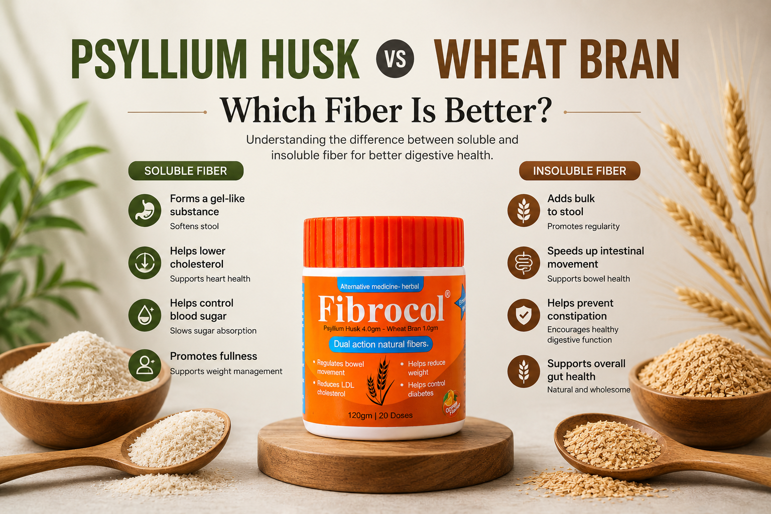 Psyllium Husk vs Wheat Bran: Which Fiber Is Better for Your Health?